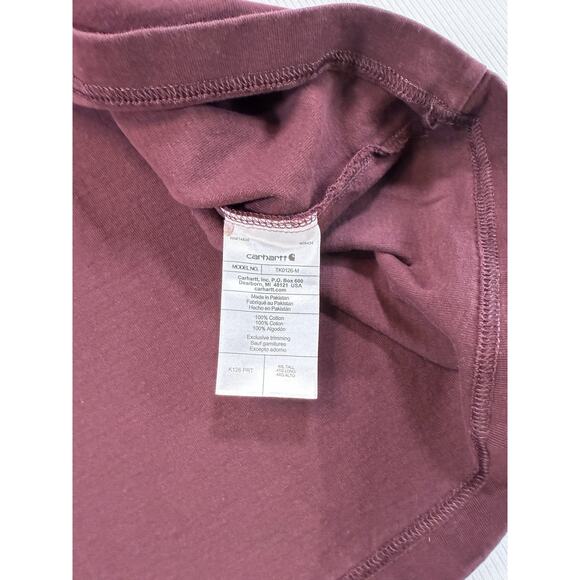 Carhartt Long Sleeve T Shirt Front Pocket Loose Fit Size 4XL Tall Red Maroon - Picture 7 of 8